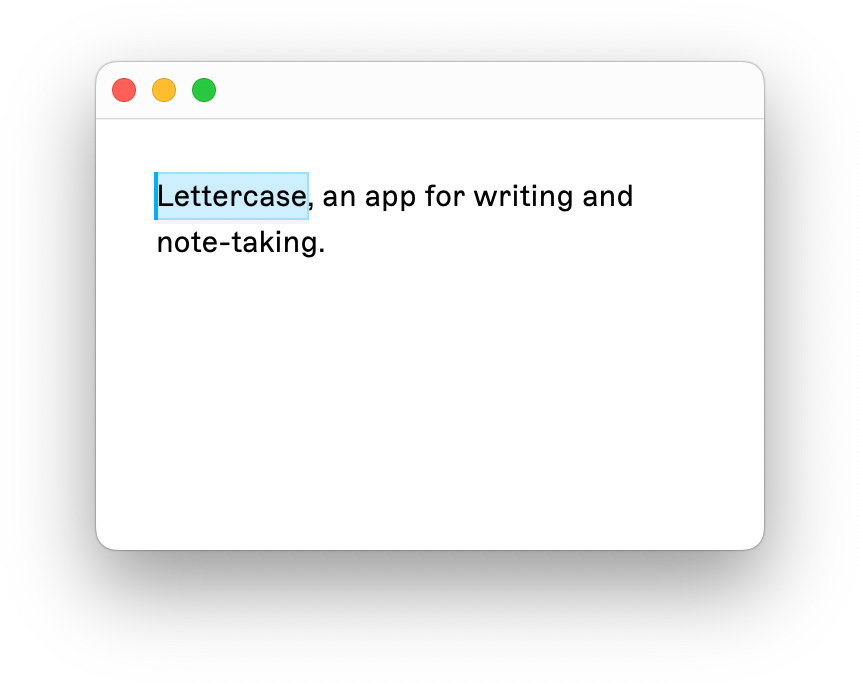 Lettercase is a 